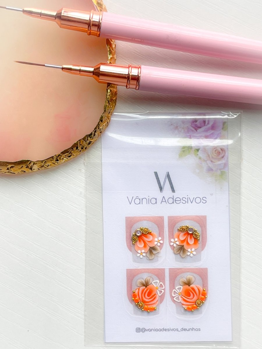 Peach Sorbet Bloom | Luxury Nail Art Decals