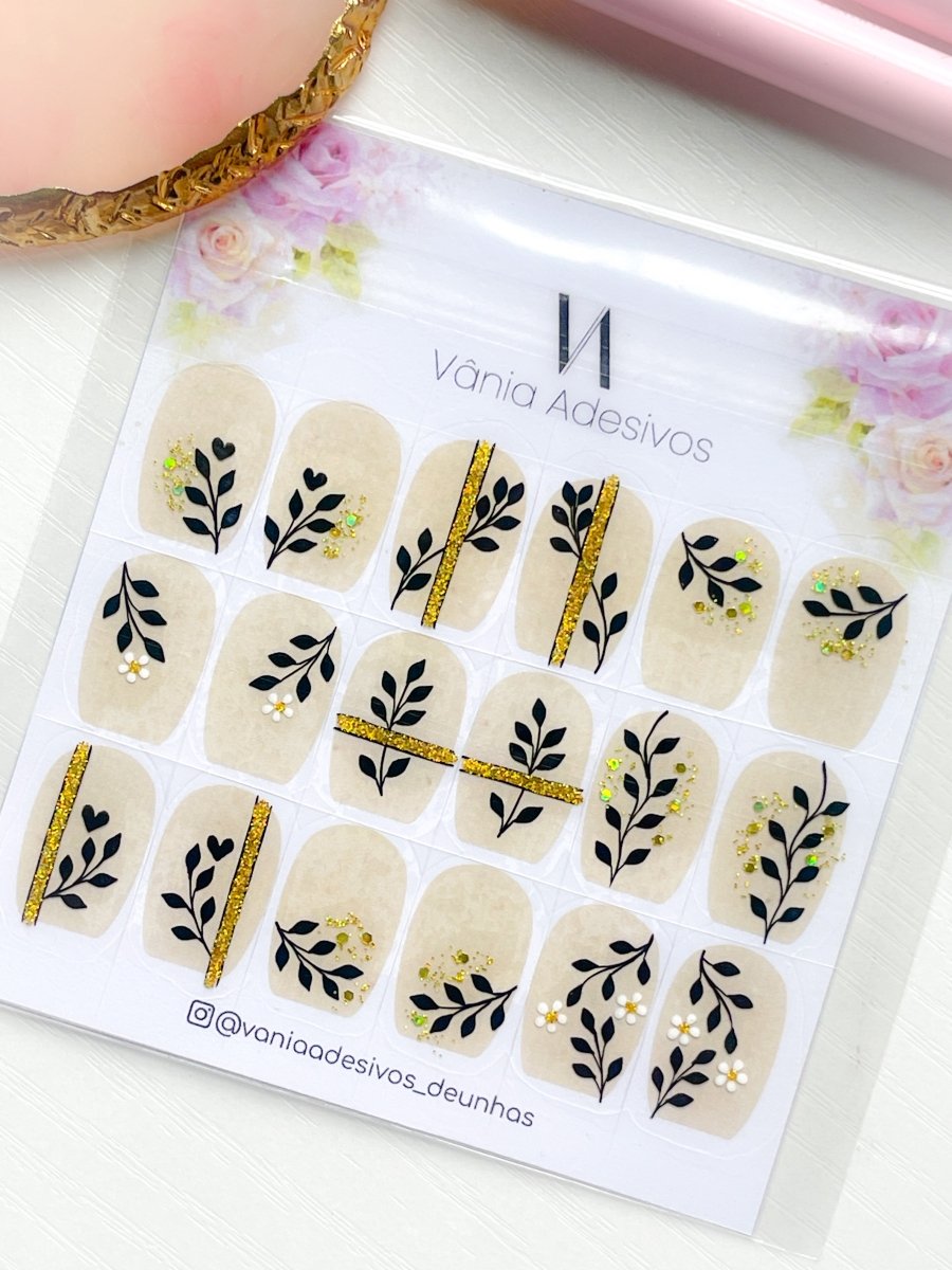 Glittered Ivy Whisper | Luxury Nail Art Decals