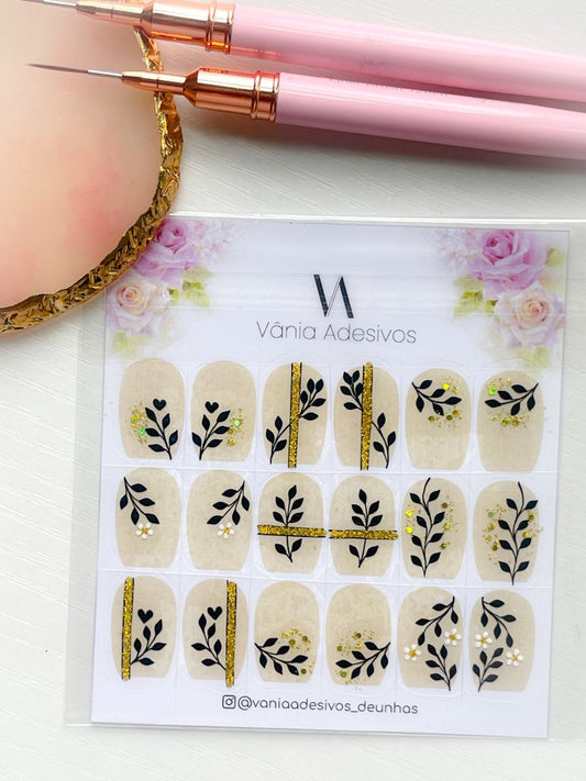 Glittered Ivy Whisper | Luxury Nail Art Decals