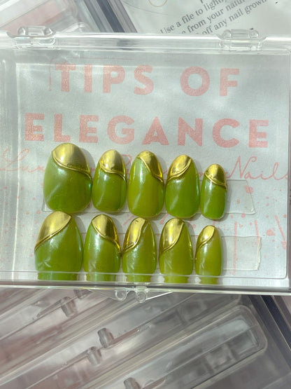Mint Green Matcha | Pre-Designed Custom Press-on Nail Set