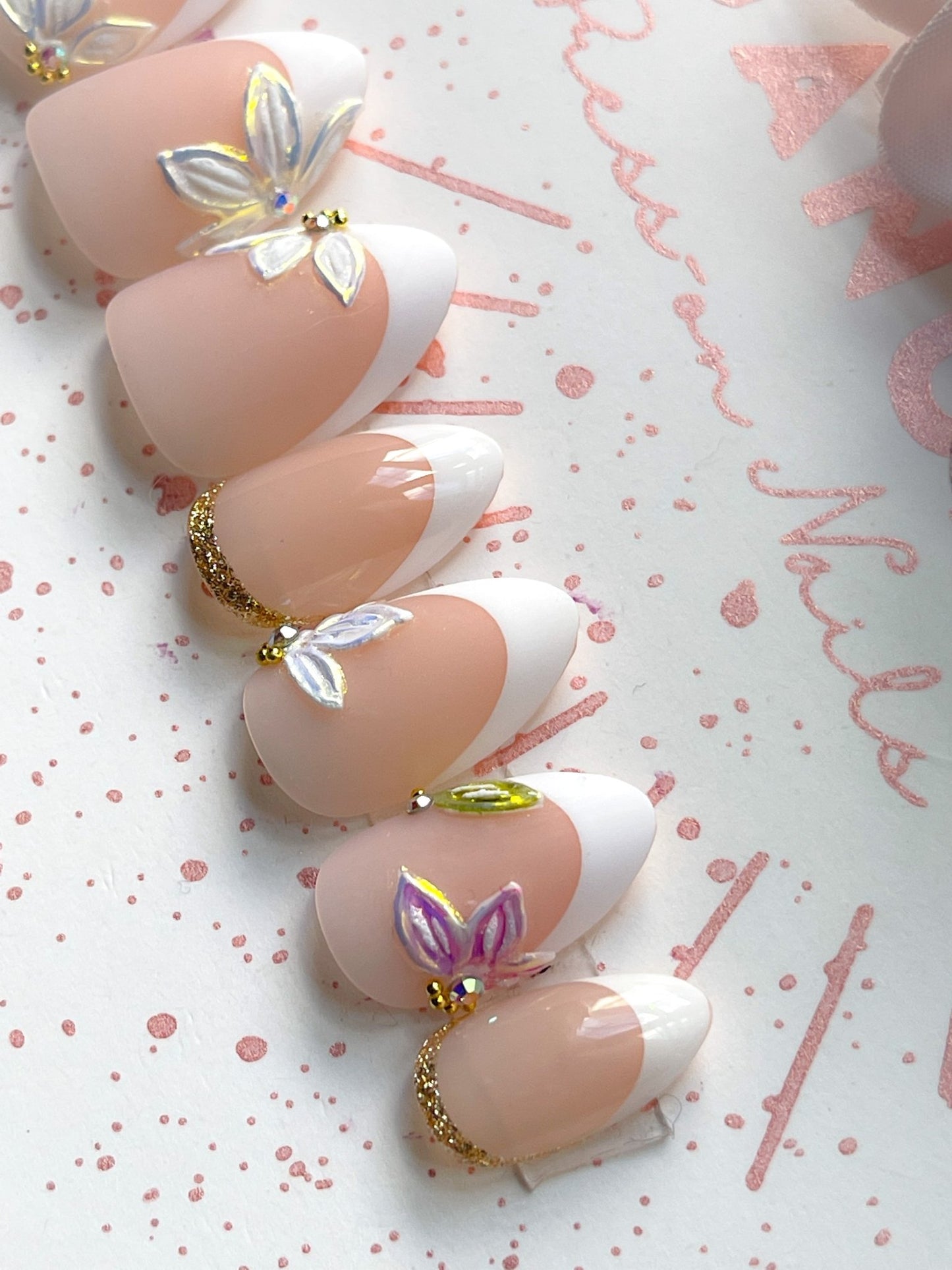 Lilly of the Valley | Wedding/Bridal | Pre-Design Custom Press-on Nail Set
