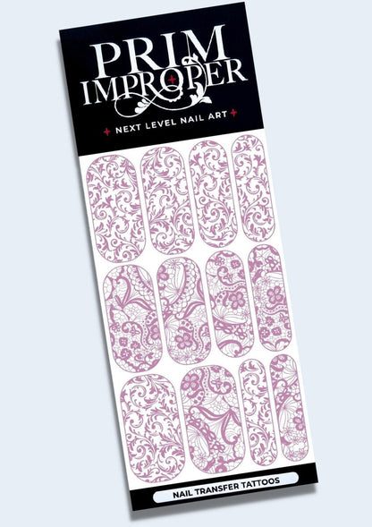 Purple Shimmer |Filigree & Lace | Wedding Nail Art Tattoos