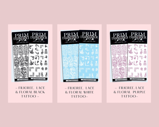 Filigree & Lace Bundle Option | Wedding Nail Art Tattoos