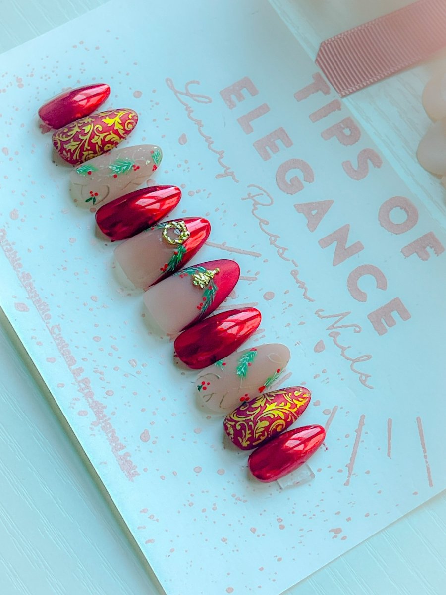 Garland | Christmas |Custom  Pre-Design Press-on Nail set