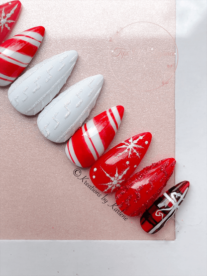 Candy Cane | Christmas| Pre-Desgin Custom Press-on Nail Set