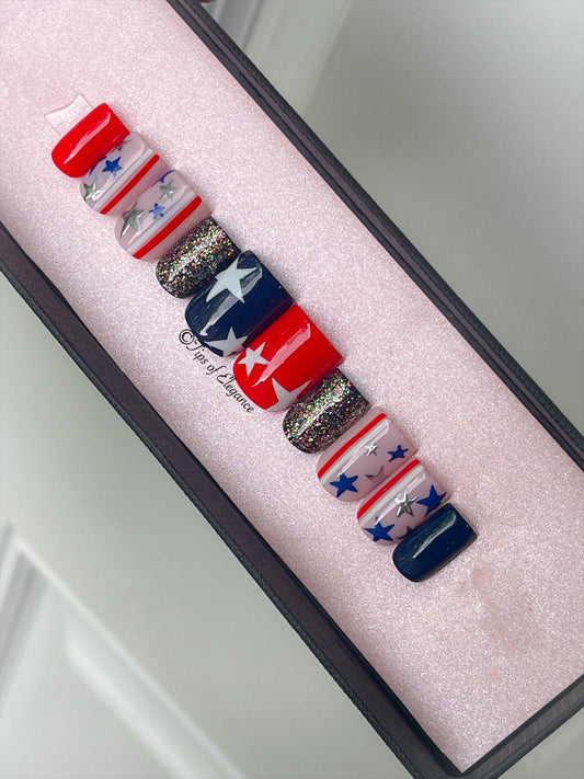 Stars and Stripes | Pre-Design Custom Press-on Nail Set