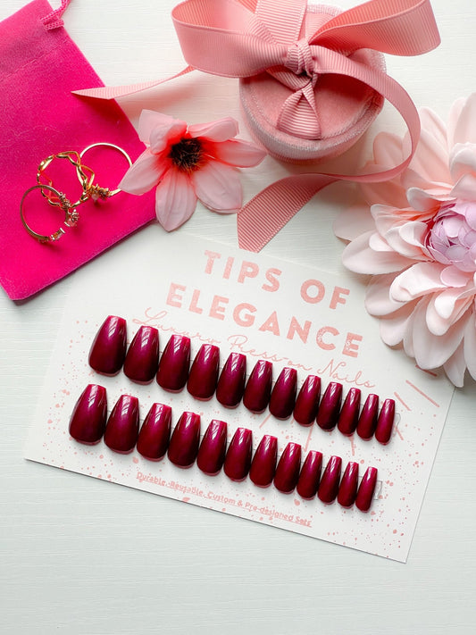 Wine o'Clock | Ready to Ship Press-on Nails | 24 piece set