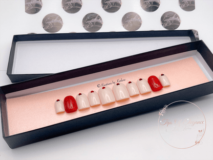 Ruby Red Hearts | Valentines | Pre-Designed Press-on Nail Set